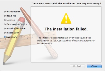 Installer Failure Installer Failure